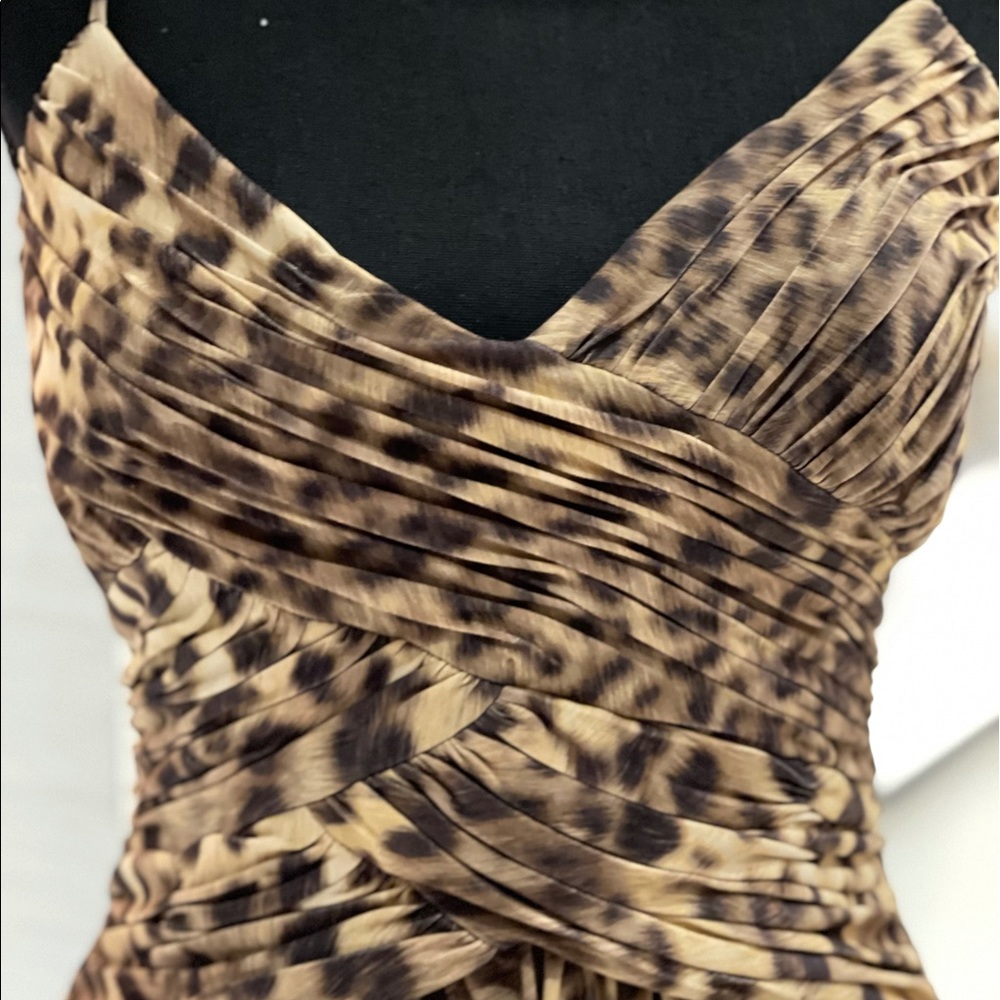 Adrianna Papell Leopard Shirred Dress